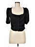 Topshop 100% Polyester Black Short Sleeve Top Size 6 - photo 1