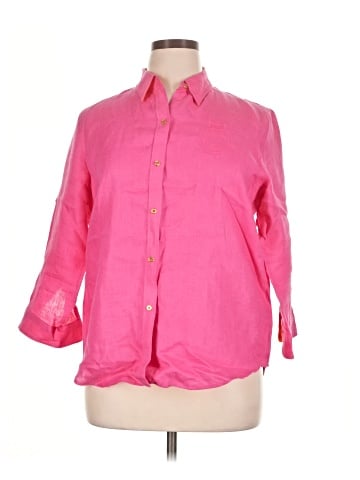 Lauren by Ralph Lauren 3/4 Sleeve Button-Down Shirt (view 1)