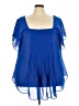 Covington Blue Short Sleeve Blouse Size 24 - 26 - photo 1