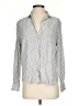 Frank & Eileen Stripes Silver Long Sleeve Blouse Size XS - photo 1