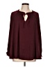 Old Navy 100% Polyester Burgundy Long Sleeve Blouse Size L - photo 1