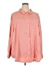 Torrid 100% Rayon Solid Pink Long Sleeve Button-Down Shirt Size 4X Plus (4) - photo 1