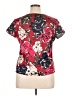 Talbots 100% Polyester Floral Red Short Sleeve Polo Size 14 Petite - photo 2