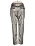 Karen Millen 100% Polyester Metallic Silver Gold Casual Pants Size 12 - photo 2
