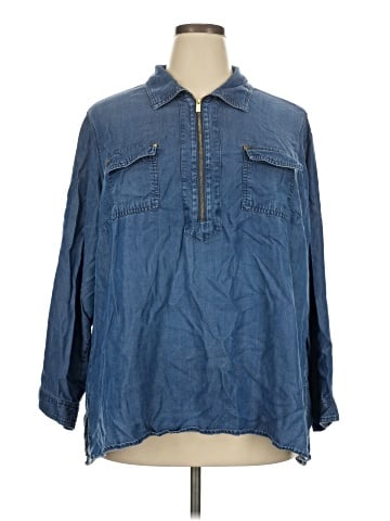 Ellen Tracy 3/4 Sleeve Button-Down Shirt (view 1)