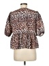 Leonardo 100% Polyester Animal Print Brown 3/4 Sleeve Blouse One size - photo 2