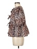 Leonardo 100% Polyester Animal Print Brown 3/4 Sleeve Blouse One size - photo 5