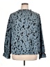 Unbranded 100% Polyester Animal Print Blue Long Sleeve Blouse Size XL - photo 1