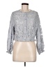 Flower 100% Polyester Gray Long Sleeve Blouse Size M (estimated) - photo 1