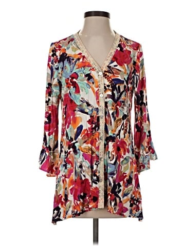 LOGO by Lori Goldstein 3/4 Sleeve Blouse (view 1)