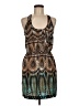 Tela 100% Polyester Chevron-herringbone Brown Cocktail Dress Size M - photo 1