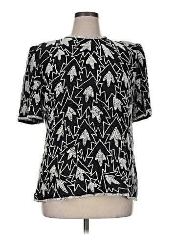 Laurence Kazar New York Short Sleeve Silk Top (view 1)