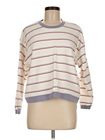 Madewell (Re)sourced Cotton Swing Sweatshirt in Stripe (view 1)