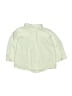 Jacadi 100% Cotton Solid Green Ivory Short Sleeve Button-Down Shirt 3-6 MO / 6 MO - photo 2