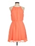 Lush 100% Polyester Solid Orange Casual Dress Size M - photo 1