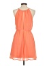 Lush 100% Polyester Solid Orange Casual Dress Size M - photo 2
