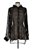Lovestitch 100% Polyester Animal Print Black Long Sleeve Blouse Size L - photo 1