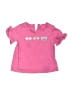 Baby Gap 100% Cotton Hearts Pink Short Sleeve Top Size 12-18 mo - photo 1