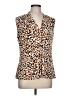 Calvin Klein Animal Print Brown Sleeveless Blouse Size L - photo 1