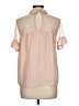 Lily White 100% Polyester Tan Short Sleeve Blouse Size L - photo 2