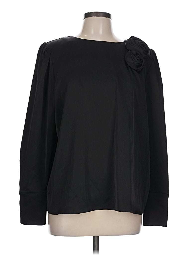 Pre-owned Gibson Latimer Long Sleeve Blouse In Black