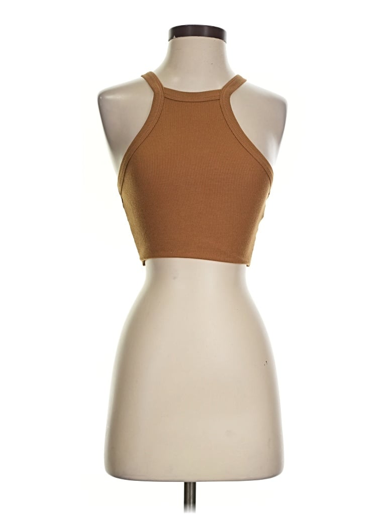 Pre-owned Talentless Tank Top Brown Halter Neckline Tops