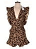 Lovers + Friends 100% Polyester Animal Print Brown Romper Size S - photo 1