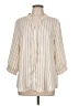 Messic 100% Polyester Stripes Ivory 3/4 Sleeve Blouse Size L - photo 1
