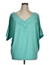 White Birch Teal Short Sleeve Blouse Size XL - photo 1