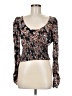 Free People 100% Polyester Black Long Sleeve Top Size M - photo 1