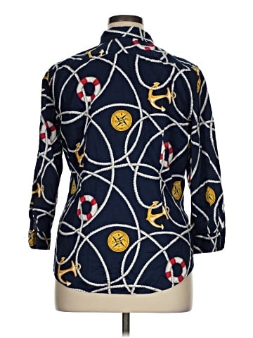 Lauren by Ralph Lauren 3/4 Sleeve Button-Down Shirt (view 2)