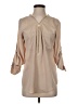 Calvin Klein 100% Polyester Tan 3/4 Sleeve Blouse Size S - photo 1
