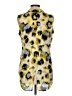 Apt. 9 Animal Print Yellow Sleeveless Button-Down Shirt Size M - photo 2