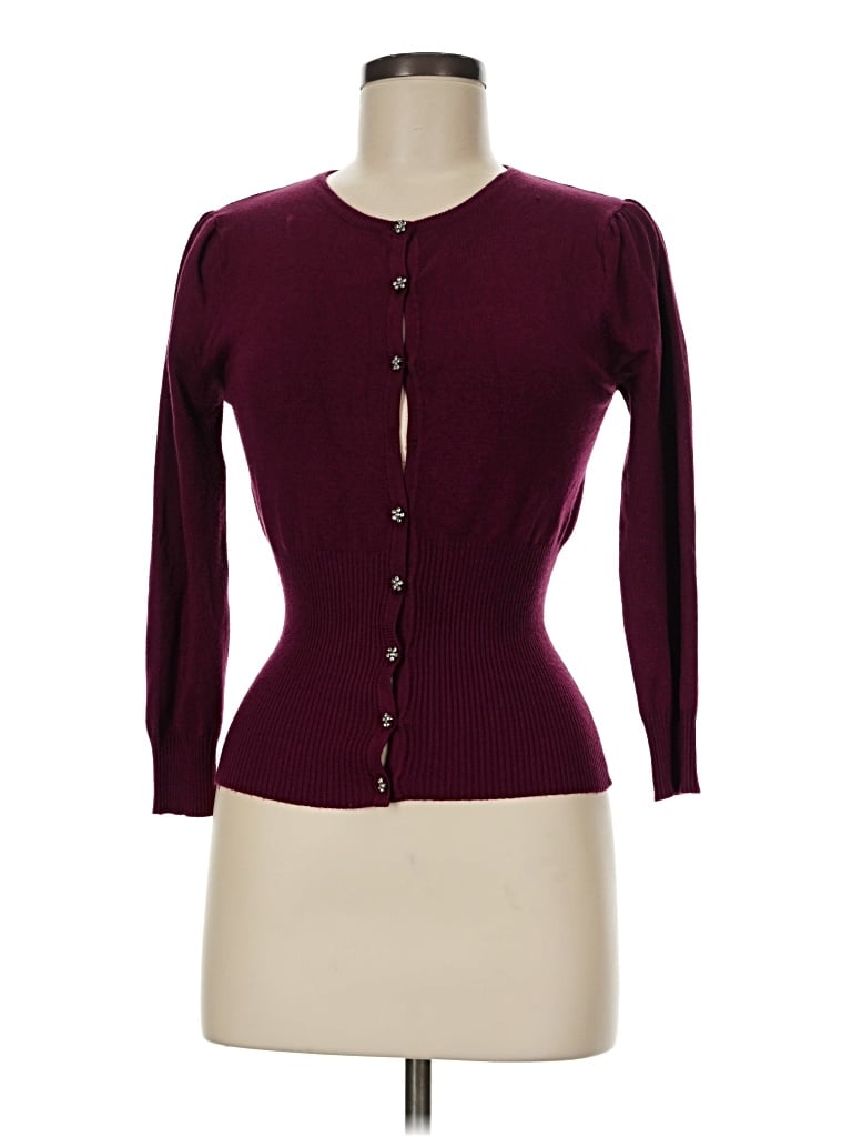 Pre-owned Rampage Cardigan Sweater In Burgundy