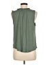 Ann Taylor LOFT 100% Polyester Green Sleeveless Blouse Size M - photo 2