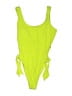 Hurley Solid Green Yellow One Piece Swimsuit Size S - photo 1