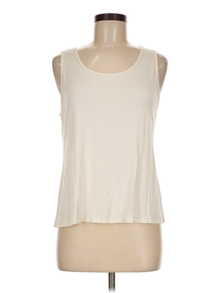 Pre-owned Jjill Sleeveless T-shirt In Ivory