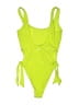 Hurley Solid Green Yellow One Piece Swimsuit Size S - photo 2