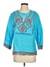 J.Crew 100% Linen Teal 3/4 Sleeve Blouse Size S - photo 1