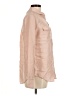 CAMIXA 100% Silk Solid Pink Tan Long Sleeve Silk Top Size M - photo 4