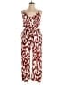 H&M 100% Polyester Hearts Red Brown Jumpsuit Size XL - photo 1