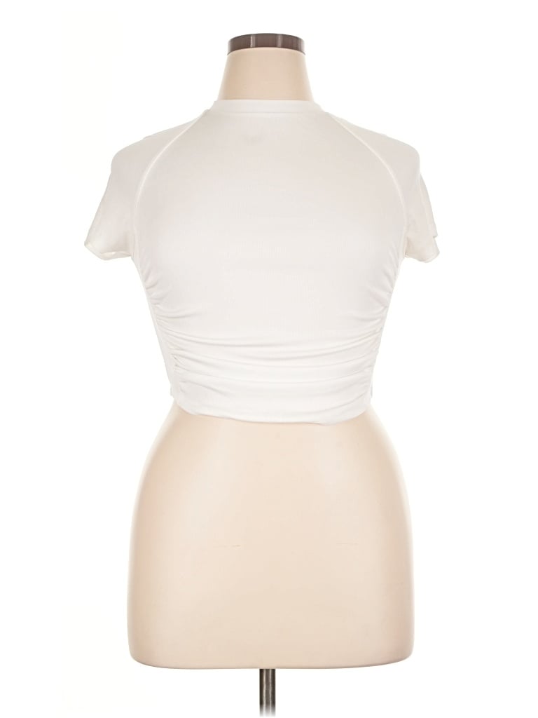 Pre-owned Cider Short Sleeve Turtleneck In Ivory