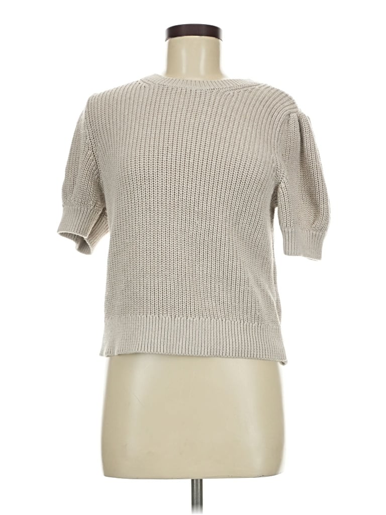 Pre-owned Express Short Sleeve Top Gray Boatneck Tops