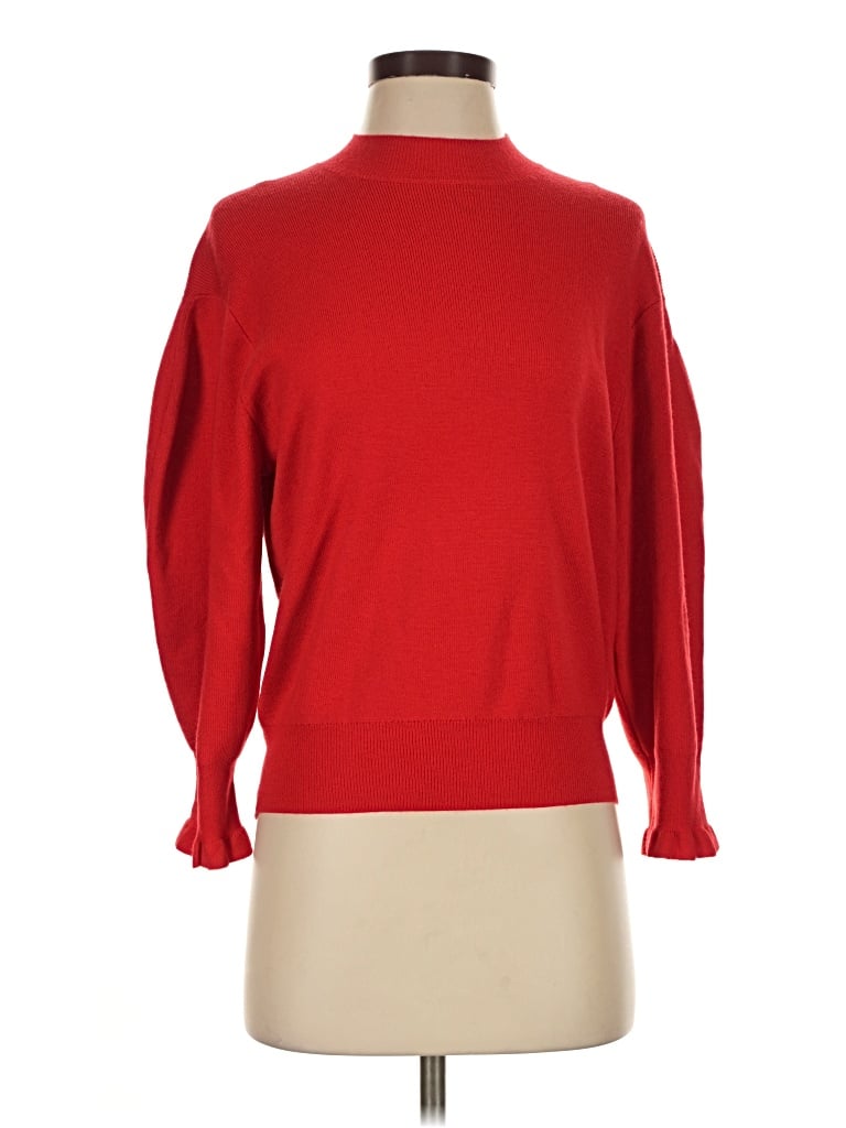 Pre-owned Madewell Wool Pullover Sweater In Red