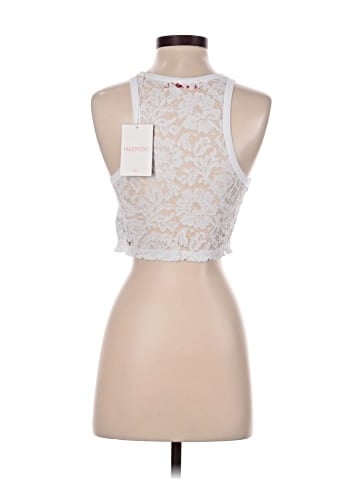 Valentino Ribbed Lace-back cropped Tank Top (view 2)