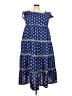 Printfresh 100% Cotton Paisley Blue Casual Dress Size 2X - photo 1