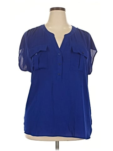 INC International Concepts Short Sleeve Blouse (view 1)