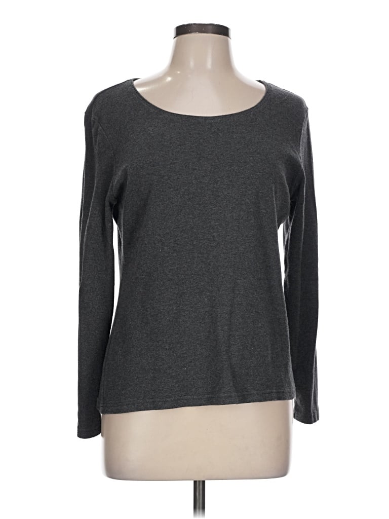 Pre-owned Karen Scott Long Sleeve T-shirt In Gray