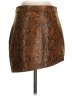 H:ours 100% Polyester Animal Print Brown Faux Leather Skirt Size S - photo 1