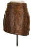 H:ours 100% Polyester Animal Print Brown Faux Leather Skirt Size S - photo 2